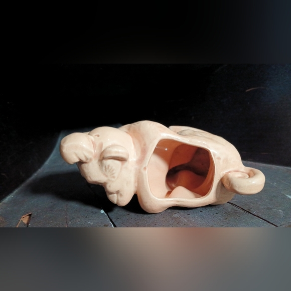 Vintage Cute Monkey Chimpanzee Scratching Head 5" tall Ceramic Planter 1950s USA - Picture 6 of 7